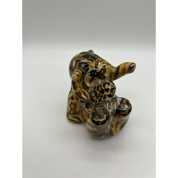 Vintage LaVie Baby Elephant Patchwork Safari Playful Elephant Figurine - Picture 4 of 7